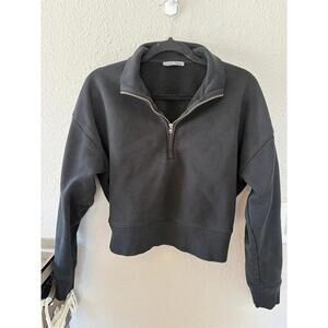 Reformation Jeans Black 1/4 zip crop size M